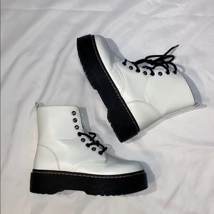 Platform White Boots